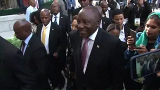 Ramaphosa, deputies arrive at new parliament in Cape Town