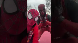 Spider-Man and Deadpool Dancing in the street