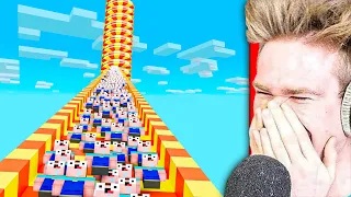 100 WIDZÓW vs NAJWIĘKSZA ZJEŻDŻALNIA ŚWIATA 🤯 | Minecraft Extreme