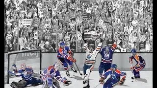 Edmonton Oilers Fans, I want to draw YOU in my "THE DYNASTY" artwork (Gretzky, Messier, Kurri)
