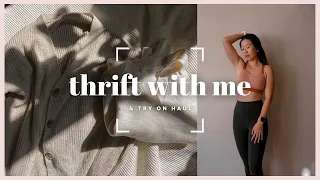 THRIFT WITH ME & THRIFT HAUL 🍂 sweaters and cute workout clothes (try on) | Gold Leaf Vintage