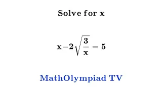 A Very Nice Algebra problem Solving By MathOlympiad TV