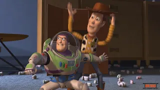 TOY STORY 2 CENA A TURMA RECUPERA WOODY E BUZZ FICA PISTOLA!