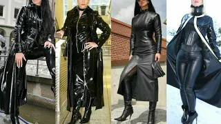Outstanding and stylish long leather power dresses #leatheroutfits #leatherfashion