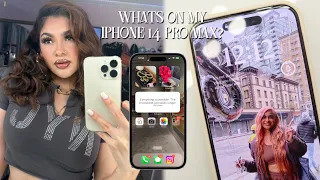WHATS ON MY IPHONE 14 PRO MAX?! | *IOS 16 SET UP + App Recommendations