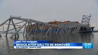 Francis Scott Key Bridge section to be removed from cargo ship