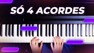 How to play 10 SONGS with just 4 CHORDS on the keyboard