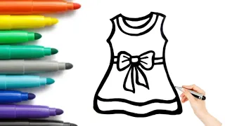 How to draw frock step by step very easy drawing for kids. drawing for beginners.