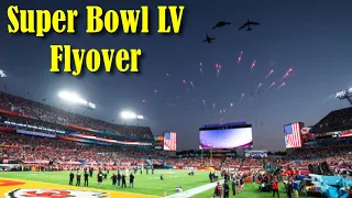 US Air Force Bombers perform the Super Bowl LV Flyover at Raymond James Stadium