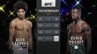 UFC Vegas 50:  Содик Юсуфф против Алекс Касерес | Sodiq Yusuff vs Alex Caceres | ПОЛНЫЙ БОЙ