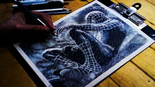 Drawing Spider-Man Black Suit - Time-lapse