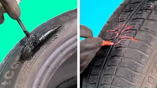 HOW TO REPAIR TIRES AND RIMS || EXTREMELY USEFUL CAR HACKS