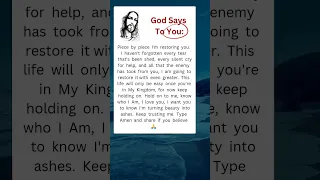 God Says To You Today 🙏 Don't Skip Jesus Message ✝️ #jesuslovesyou #godsays #faith #prayer #jesus