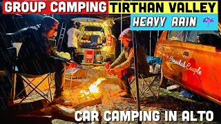 Vlog 228 | CAR CAMPING IN HEAVY RAIN. Group Car camping in Tirthan valley