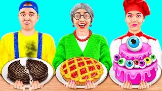 Reto De Cocina Yo vs Abuela | Gadgets y Trucos Secretos Fáciles por KaZaZa Challenge