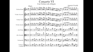 Antonio Vivaldi - Violin Concerto in A minor RV 356 (Sheet Music Score)