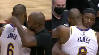 LeBron James instead of walking off and go to the lockeroom he gives his best respect to Heatplayers