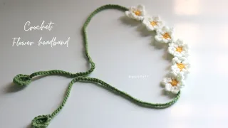 Hướng dẫn cách móc băng đô hoa đơn giản nhất | Crochet flower headband | Mộc Miên Crochet