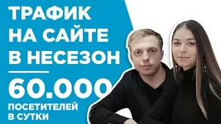 ТРАФИК НА САЙТЕ 60 000 ПОСЕТИТЕЛЕЙ В СУТКИ В НЕСЕЗОН - КЕЙС - АЛЕКСЕЙ И СВЕТЛАНА