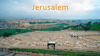 Descending from the Mount of Olives into the Kidron Valley. Jerusalem in Winter.