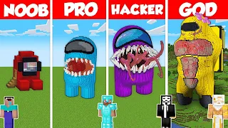 AMONG US IMPOSTER HOUSE BUILD CHALLENGE - Minecraft Battle: NOOB vs PRO vs HACKER vs GOD / Animation