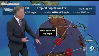 Eta weakens to tropical depression