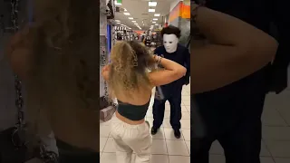 Michael Myers at @Spirit Halloween 💀 NOOOOOOOO Merrick & @Corinne Joy #shorts