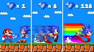 Super Mario Bros. but Chaos Emeralds Make Sonic Faster!