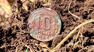 Коп монет и шурф домовой ямы летом💰Дорогая монета СССР