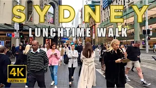 [4K] LUNCHTIME WALK IN SYDNEY'S BUSY SHOPPING DISTRICT | 🇦🇺 SYDNEY AUSTRALIA TV. #sydney #walking