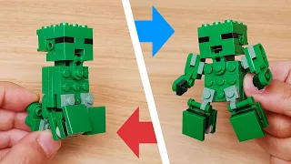 Micro LEGO brick transformer mech - Viner #LEGO #transformers #minecraft #creeper