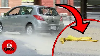 Banana Causes Cartoon-Worthy Accident | Just For Laughs Gags