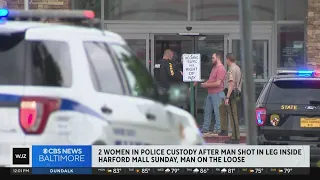 Two women in police custody after a shopper was shot inside Harford Mall