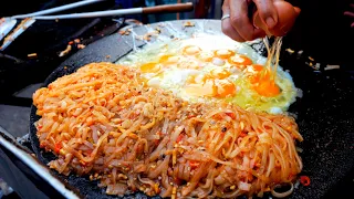 Mouth Watering! Omelet Egg Pad Thai Master / Shrimp and Mussel | Thailand Street Food