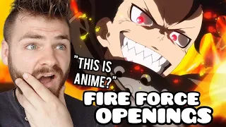 First Time Reacting to "FIRE FORCE Openings (1-4)" | Non Anime Fan!