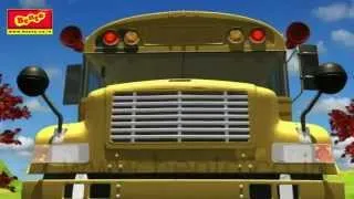 The Wheels on the Bus Go Round and Round Rhyme - Cartoon Animation Rhymes Songs for Children