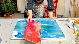 Abstract painting I DIY tools, techniques I Easy I Acrylic I WoW effect!