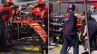 Redbull vs Ferrari pitstop practice | Best Pitstops of Bahrain Pre Season Testing