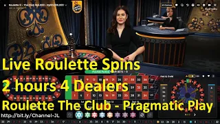 Live Roulette Spins 2 hours 4 Dealers Roulette The Club Pragmatic Play