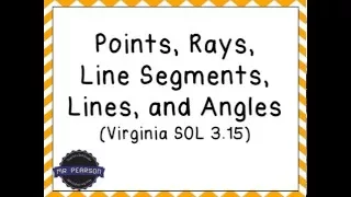 Points Lines Rays (Virginia SOL 3.15) - Mr. Pearson Teaches 3rd Grade