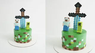 Cake Decoration| Minecraft cake  Design Tutorial |  Buttercream cake  Decorating At Home