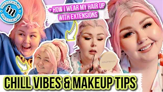 GRWM - Chill Vibes & Makeup Tips + How I Wear My Hair Up With Extensions | Feat Irresistible Me