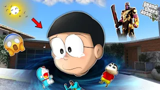 GTA 5 | THANOS ATTACKED NOBITA and SHINCHAN DORAEMON | PART-9 |BIGGEST ZOMBIE APOCALYPSE IN GTA 5