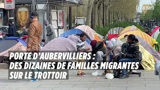 Des dizaines de familles migrantes campent porte d'Aubervilliers