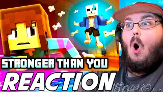 "STRONGER THAN YOU - Frisk Version" UNDERTALE Minecraft Music Video | 3A Display | REACTION!!!