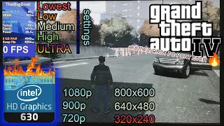 Grand Theft Auto IV (the worst PC port) with NO GPU || Intel HD Graphics 630, 8 GB RAM, No SSD