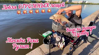 Огромный Лещ и Плотва в Москве! Фидерная ловля на реке😳