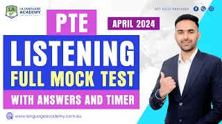 PTE Listening Full Mock Test with Answers | April 2024 | Language Academy PTE NAATI & IELTS