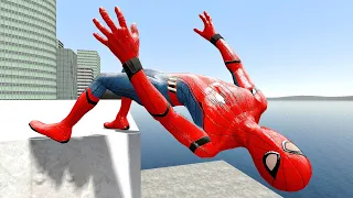 Spider-Man Ragdolls Jumps & Falls (GMOD) Episode 355