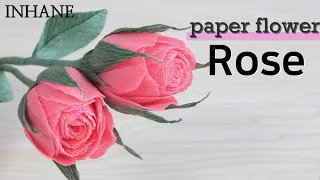 paper flower lovely rose with crepe paper tutorial